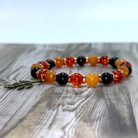 Handmade Tree Branch Charm Bracelet with Natural Tiger Eye Stones! - Picture 5 of 5